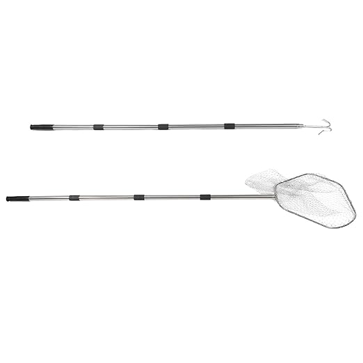 Sewroro Heavy Duty Chicken Catcher Set with Stainless Steel Pole, Animal Catcher Net and Hook for Outdoor Poultry Farming and Livestock Handling