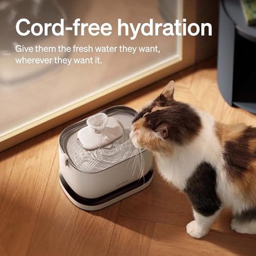 PETLIBRO Cat Water Fountain, Cordless Pet Water Fountain Battery Operated - White, Acrylonitrile Butadiene Styrene (ABS) & Stainless Steel, 2.5 liters - Image 2