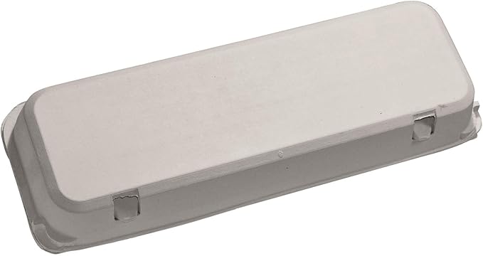 Blank 12-Egg Flat Top Paper Pulp Egg Carton with Nutrition Facts, Safe Handling Info, Optional UPC - 250 Pack