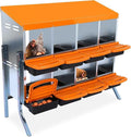 Chicken Nesting Box, 8-Compartment Egg Laying Box, Convenient for Collecting Eggs, Ventilated Poultry House Equipment in Metal Chicken Coop, Suitable for Hens and Ducks, (Orange, with Stand)