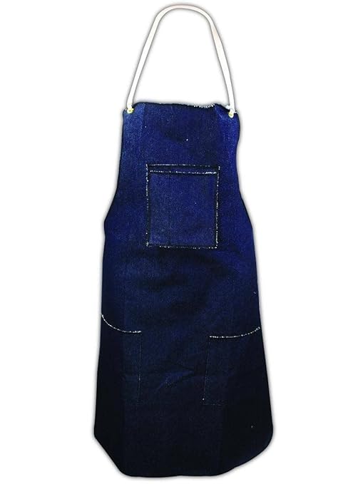MAGID 28" x 36” Blue Denim Bib-Style Apron with Pockets & Ties, 2 Pairs, 2940