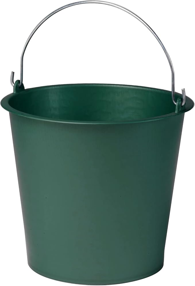 Agricultural Bucket 10 L Plastic with Metal Handle Diameter 28 x Height 24.5 cm Green