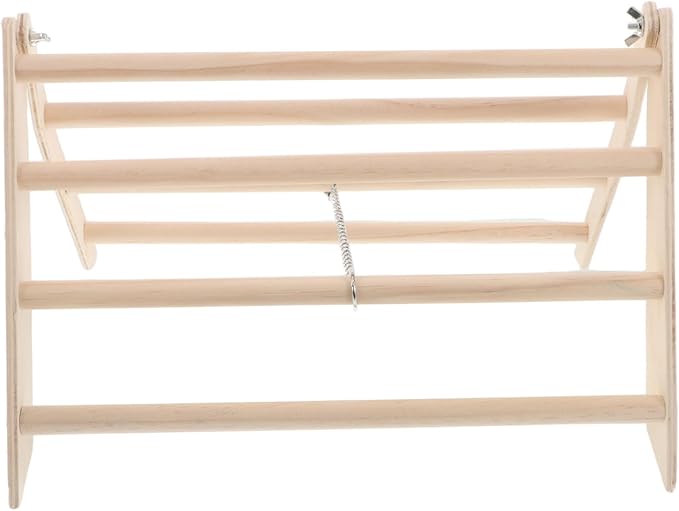 Kisangel Chicken Perch for Coop Wooden Chick Stand Roosting Bar Enrichment Toys Detachable for Easy Cleaning