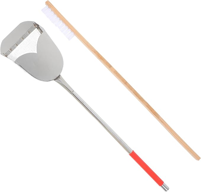 POPETPOP 2Pcs Bird Cage Cleaning Tools Set Durable Cage Cleaner with Brush and Shovel for Efficient Cleaning of Bird Cages and Small Animal Habitats Easy Maintenance and Versatile Use