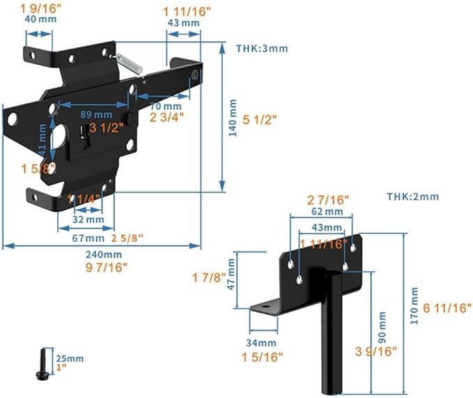 Iron Fence Gate Hinges Kit, With All Accessories Included, Complete Fence Hardware Set, For Garden, Patio, Chicken Coop, Providing Safety And Stability For Pets And Property