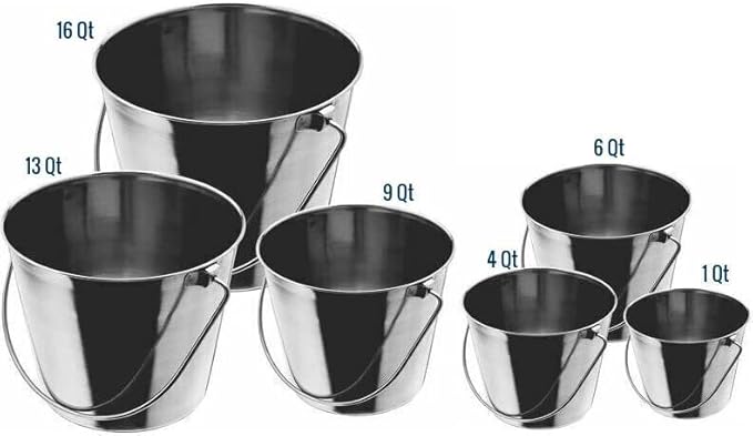 Indipets Stainless Steel Bucket For Pets (9-Quart) – Food & Water Pail For Cats & Dogs
