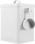 Iron Airtight Storage Bin with Lid for Kitchen and Pet Food, White Metal Grain Container for Dog Food, Rice, and Washing Powder Organization