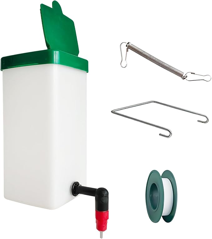 Automatic Drinker System Chick Water Cups 1L Hanging Automatic Fill Chick Cup Drinker Waterer Used for Cages (Green, 1)