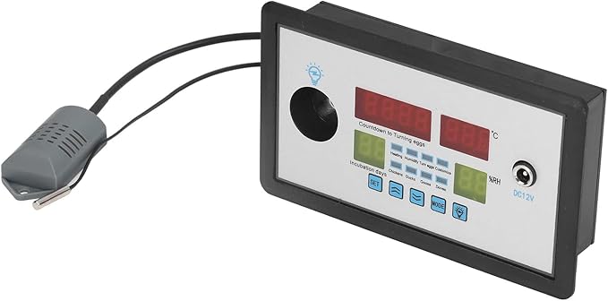Intelligent Incubator Thermostat Controller, Digital 12V 100W for Chicken Duck Goose Quail Pigeon Parrot Peacock Eggs, ABS Shell 150x88x30mm