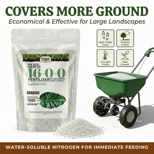 Old Cobblers Farm™ Wicked Growth 46-0-0 Fertilizer – Urea for Plant Growth, Lush Foliage Development on All Plants (5 lbs | 10 lbs | 15 lbs | 20 lbs) (10 lbs)