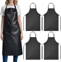 Waterproof Rubber Vinyl Apron 40 Inch Heavy Duty Adjustable Bib for Men Women Kitchen Cooking Lab Dishwashing Black
