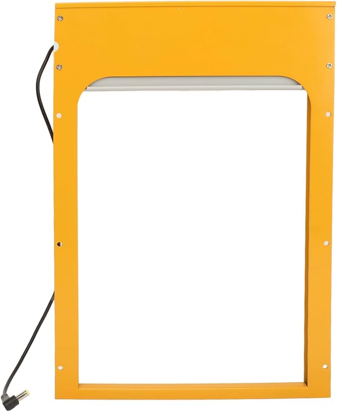 Zerodis Automatic Chicken Coop Door, Solar Powered Opener with Timer and Light Sensor, Programmable LED Display Controller, Iron Metal Frame and Plastic Panel for Chicken Duck Goose (Yellow)