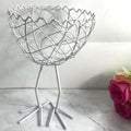 Chicken Wire Egg Basket Egg Holder Farmhouse Rustic Vintage Rooster Decor Chicken Shaped Egg Basket Fruit Storage Wire Basket For Collecting And Countertop Storing Egg (White A)
