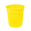 Feed and Seed Storage Container, 44 Gallon Yellow Round Commercial Trash Can/Ingredient Bin, Food Storage Plastic Bin, Use in Agricultural, Gardening, or Household