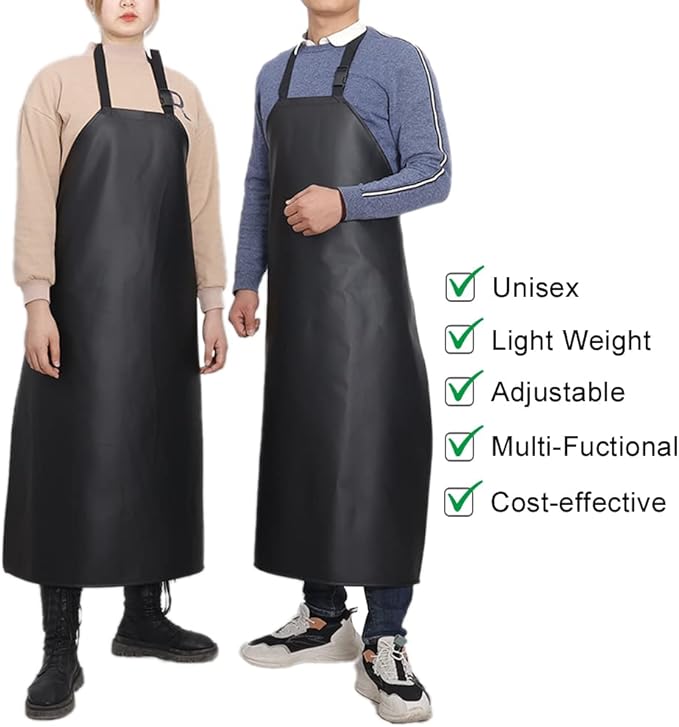 Thick Waterproof Apron, Heavy-Duty Wear-Resistant And Oil Resistant, Adjustable And Elongated Suitable For Both Men and Women With Suitable For Slaughter, Kitchen, Food Factory, Seafood Market