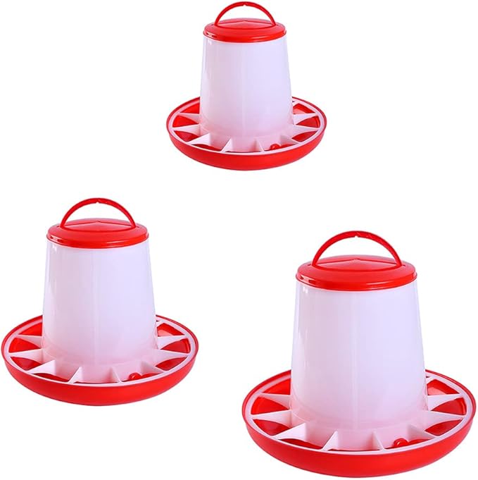 Poultry Feeder Hanging Chicken Food Dispenser Automatic Food Container for Chick Feeders Stand Base No Waste for Brooder