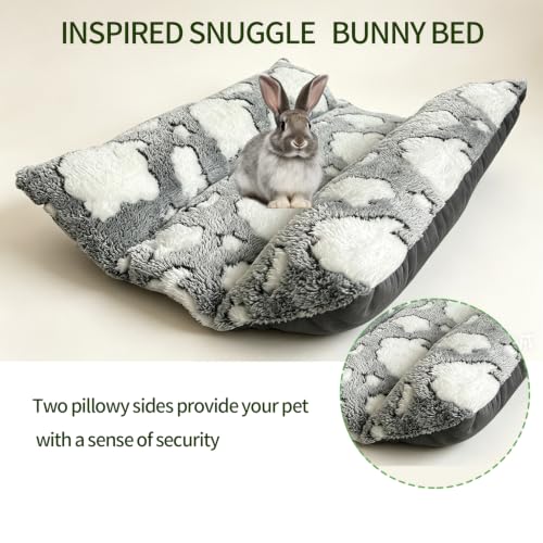 Double-Sided & Washable Bunny Bed, Thickened and Softer Rabbit Bed - One Size, Gray, Polyester - Image 7