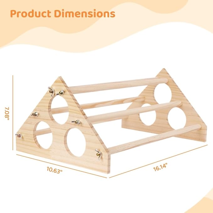 Chicken Roosting Bar Wooden Chick Stand for Training Perch, Wood Entertainment Perch Chick Toy Jungle Gym for Coop & Brooder 16.14 X 10.63 X 7.08'', Chick Stand Training Perch