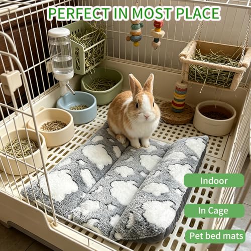 Double-Sided & Washable Bunny Bed, Thickened and Softer Rabbit Bed - One Size, Gray, Polyester - Image 2