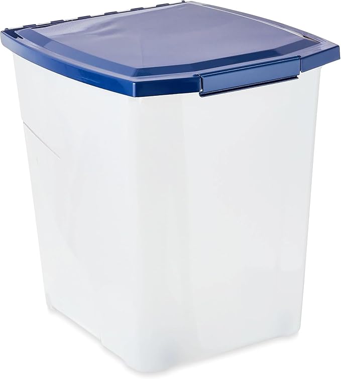25 lb Airtight Pet Food Storage Container - Plastic Bin with Locking Lid & Fresh-Tite Seal, Stackable Design