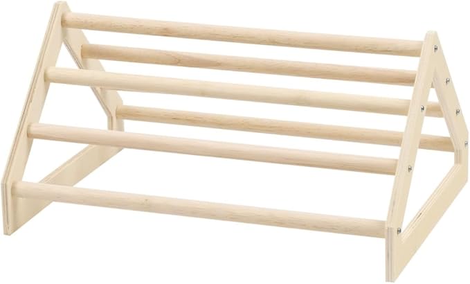 Wooden Chicken Roosting Bar, Multi-Tiered Perch for Chicks and Parrots, Natural Wood Jungle Gym Stand for Hens