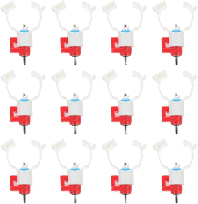 VICASKY Quail Waterer Rabbit Watering System Chicken Cups Feeder 20pcs Drinker Water Dispenser Ball Automatic Nippler Chick ABS Poultry with Steel Control