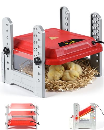 Chicken Brooder Plate, Smart Chick Heat Brooder Adjustable Temperature with LCD Display - 12.6"L x 3.2"W x 11.0"H, Red by FabStyl
