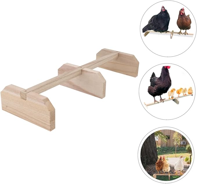 Mipcase Wooden Chicken Perch Stand Toy for Hens Roosting Bar for Chickens Sturdy Bird Stand Accessory for Pets for Parrots and Small Birds