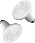 Simple Deluxe 100W Ceramic Heat Emitter Reptile Heat Lamp Bulb No Light Emitting Brooder Coop Heater for Amphibian Pet & Incubating Chicken, White, 2-Pack