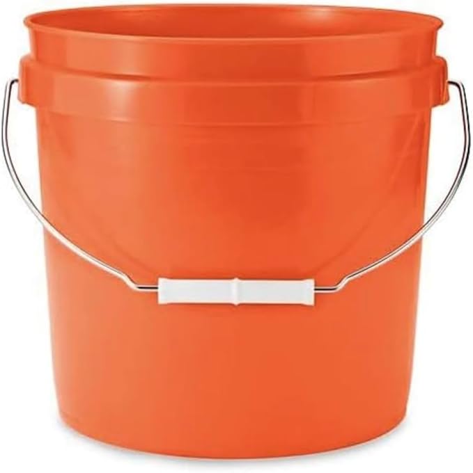 House Naturals 2 Gallon Food Grade Made in USA- BPA Free Bucket Pail Orange (1, Orange & No lid)