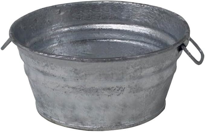 Behrens 101LFT 1 Qt. Hot Dipped Steel Low Flat Tub, Silver