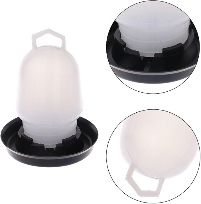 Chick Feeder Waterer Set Baby Chick Waterer Feeder with Carrying Handle Capacity 0.5 L Chicken Water Feeder Pet Supplies, 15x11.5x2cm