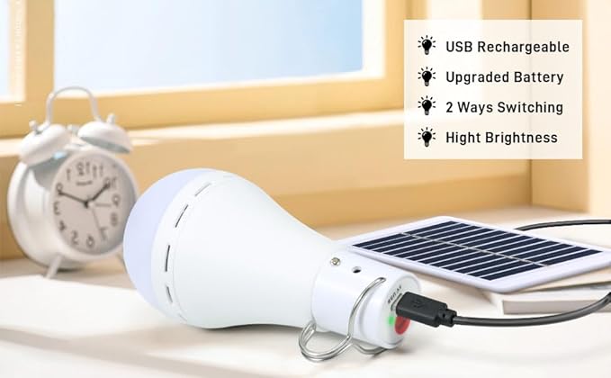 Solar Chicken Coop Light with Timer, 350LM 4 Modes Automatic Timer 2/4/6/8 Hours, USB Rechargeable, Waterproof Camping Tent Hiking Hurricane Outdoor Indoor Emergency LED Light (4)