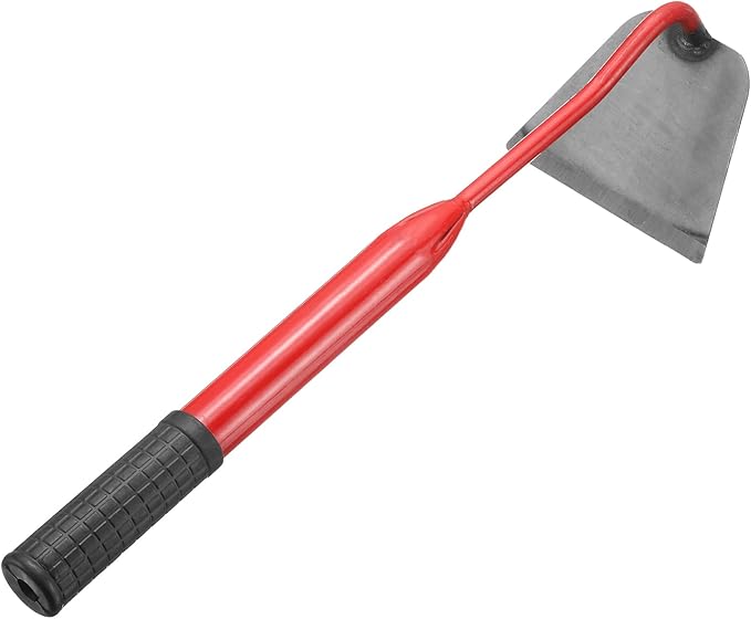 HARFINGTON Garden Hoe 15.75" x 4.33" Steel Hoe Garden Tool Anti-Rust with Non-Slip Handle Edger Weeder Shovel for Backyard Loosening Farm Planting Weeding, Red