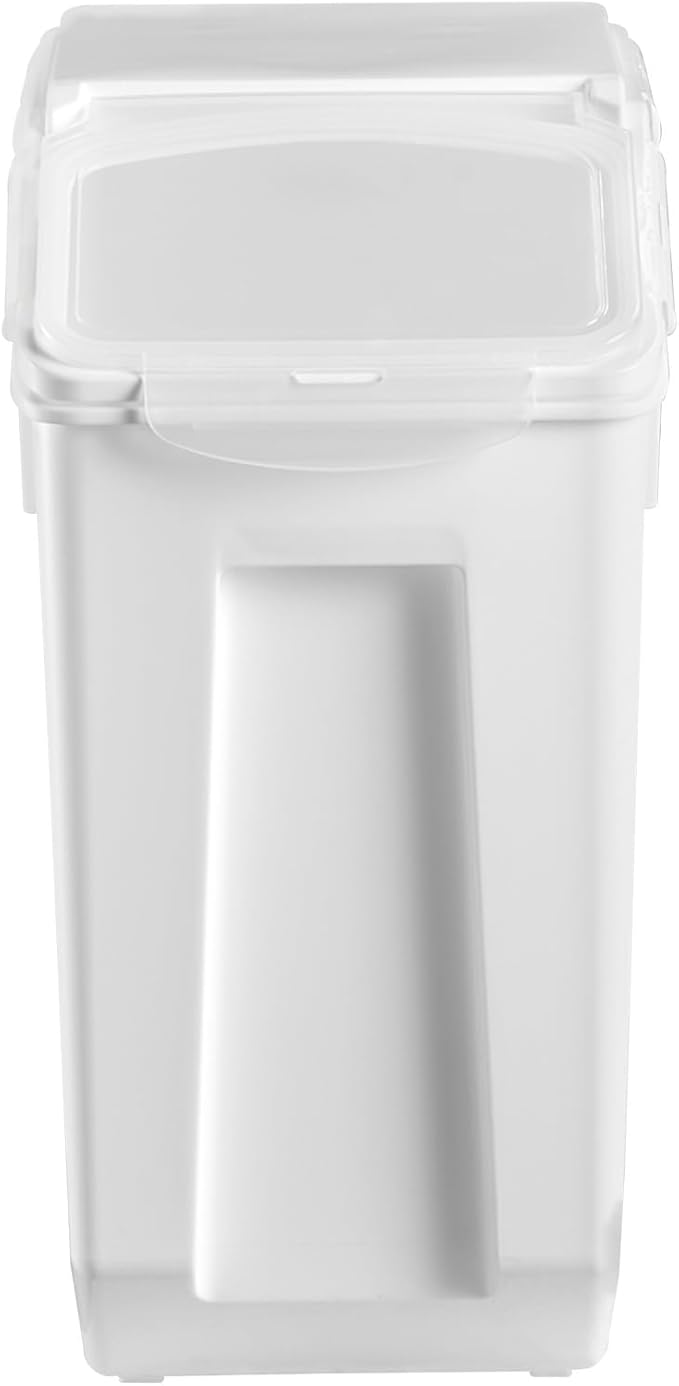 Happybuy Rice Storage Container, 4.5Gallon/20L Capacity Large Dog Food Dispenser Bin. Kitchen Ingredient Grain Cereal Flour Bin. Pet Food Container with Wheels, Measuring Cup, Airtight Lid. 1 Pack.
