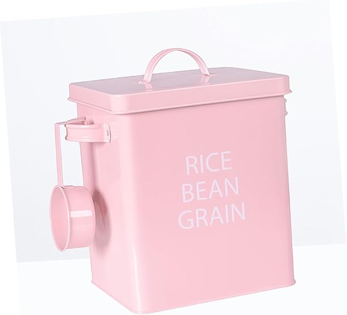 Pet Food Storage Barrel Sealed Metal Container with Lids for Dog Food Airtight Grain Storage Case