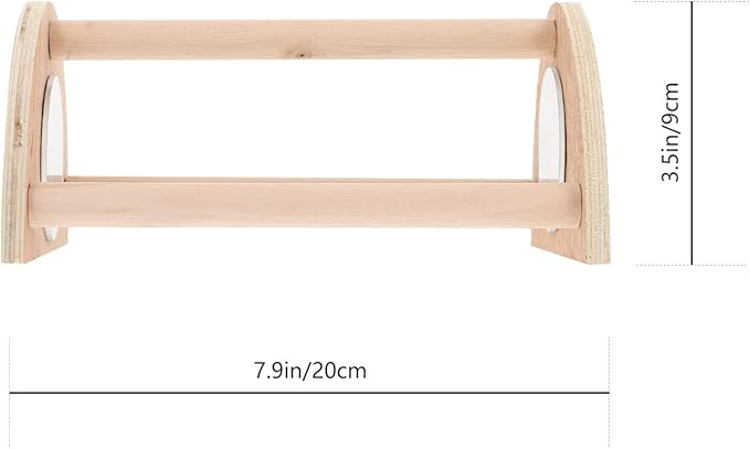POPETPOP Wood Chicken Perch with Mirror Roosting Bar Training Perch Standing Stick Rack Fun Toys for Coop and Brooder Bird Hens Parrots Macaw