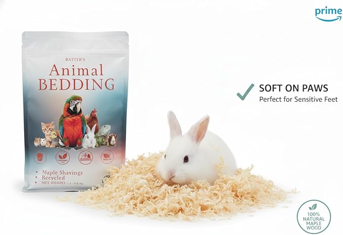 Batter’s Bedding Low Dust Maple Wood Shavings – 1.5 lbs Natural Hardwood Animal Bedding for Birds, Chickens, Rabbits, Hamsters & Small Pets – Kiln Dried, Untreated