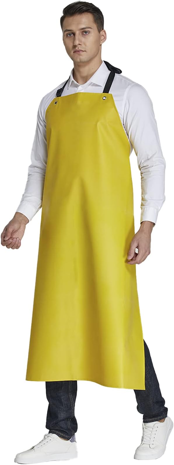 Rubber Waterproof Apron Butcher Heavy Duty -Oil Chemical Resistant Safety Aprons for Cleaning Fish, DishWashing