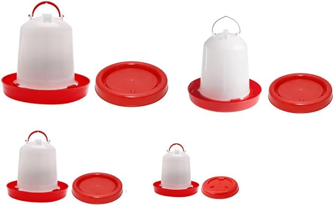 Chicken Feeder Waterer Baby Chick Drinker Feeder with Carrying Handle Capacity 2.5 L Chicken Water Feeder Pet Supplies