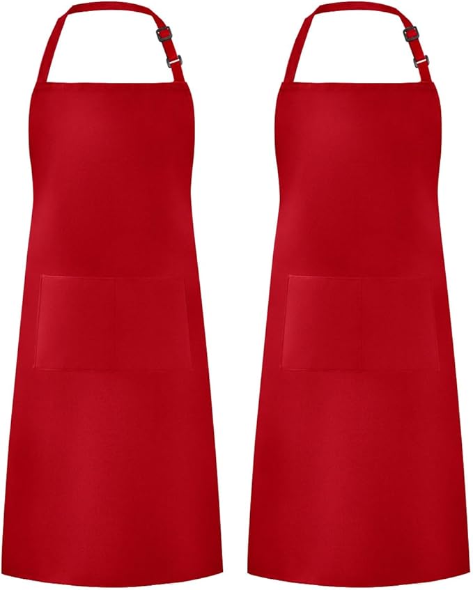 Syntus Adjustable Bib Apron with 2 Pockets Cooking Kitchen Aprons for Women Men Chef