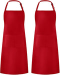 Syntus Adjustable Bib Apron with 2 Pockets Cooking Kitchen Aprons for Women Men Chef