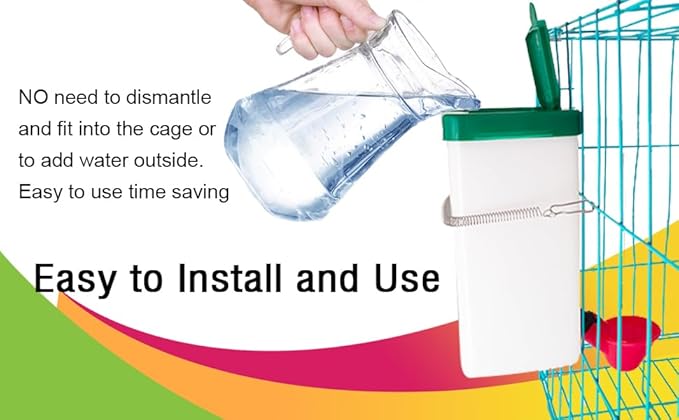 2pcs Automatic Drinker System Chick Water Cups 1L Hanging Automatic Fill Chick Cup Drinker Waterer Used for Cages