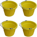 8 Quart / 2 Gallon Yellow Poly Resin Farm/Ranch/Home/Shop Utility Bucket Pail - Pack of (4)