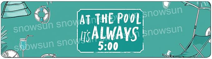 Snowsun Metal Tin Sign At The Pool It's Always 5:00 Metal Signs Vintage Signs Retro Sign For Home Bar Office Outdoor Garden Wall Decor 6x16 Inch