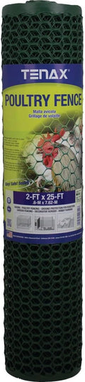 Tenax 72120942 Plastic Poultry Fence, Green