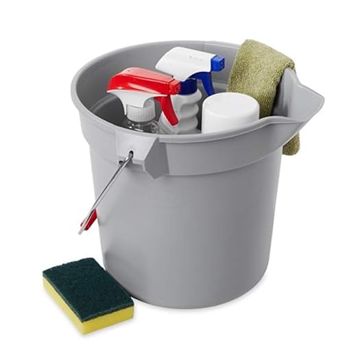 Rubbermaid Commercial Products 14 Qt Brute Heavy-Duty, Corrosive-Resistant, Round Bucket, Gray (6-Pack)