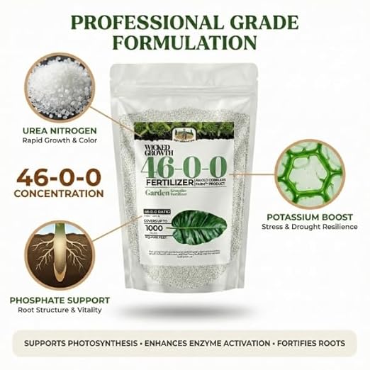 Old Cobblers Farm™ Wicked Growth 46-0-0 Fertilizer - for Plant Growth, Lush Foliage Development on All Plants (5 lbs | 10 lbs | 15 lbs | 20 lbs) (5 lbs)