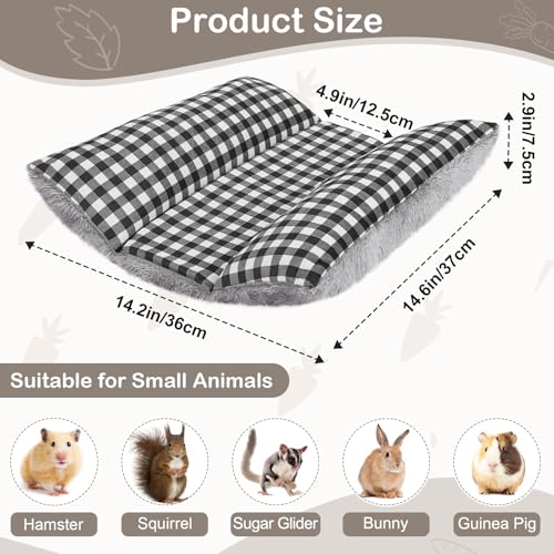 15"x14" Soft Plush Rabbit Bed Washable Cuddle Mat for Small Pets - Medium, Black and White Geometry, Polyester - Image 6