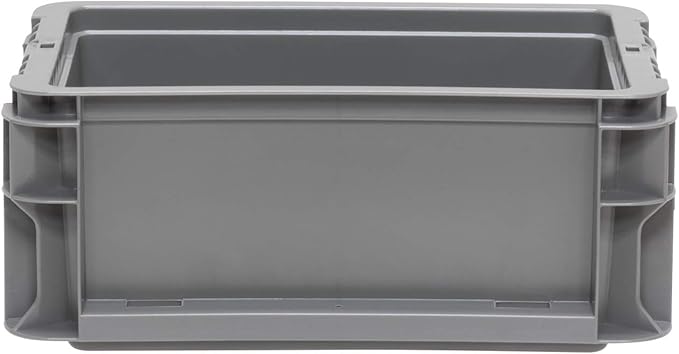 Buckhorn SW120705F101000 Plastic Straight Wall Storage Container Tote, (12-Inch x 7-Inch x 5-Inch), Light Gray